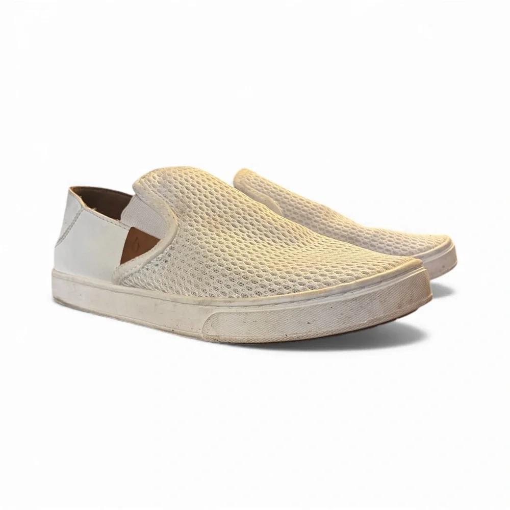 OluKai Pehuea Women’s Slip-On Shoes Size 8.5 Black Mesh Comfort Sneakers